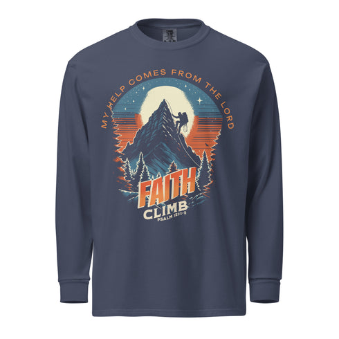 Faith Climb long-sleeve shirt Christian Bible Verse T-Shirt